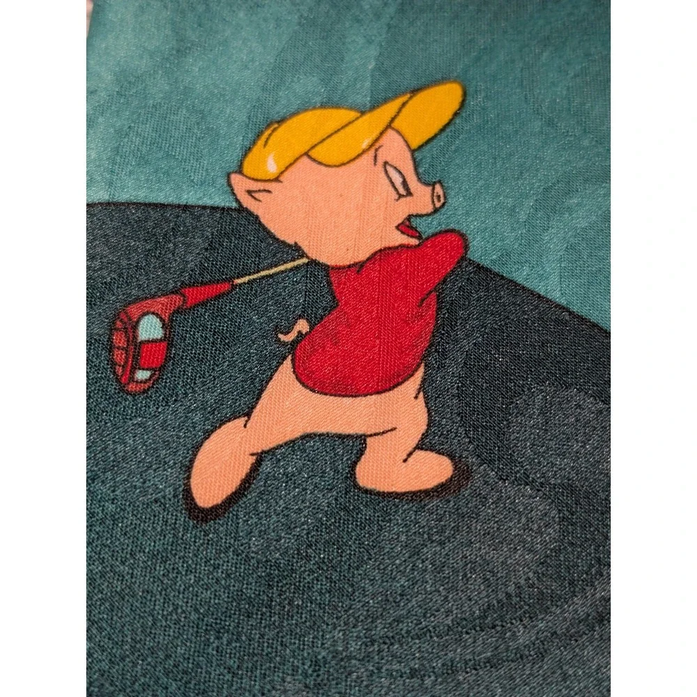 Looney Tunes Tie Teal 1994 Golf Taz Sylvester Tweety Vintage Novelty‎ 90s